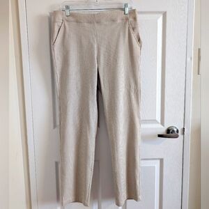 NWT Max Studio 9711R96  Grid Womens Beige High Rise Checked Pant Size XL